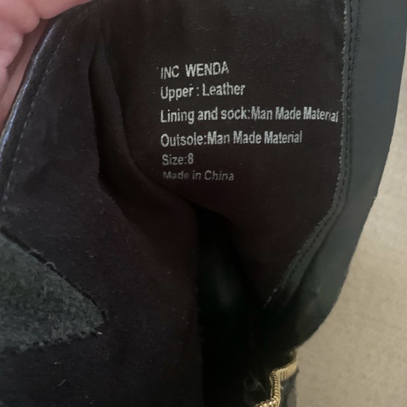 ✨HP✨ Inc International Concepts Ankle Boots Black Leather Gold Accents Size 8 - Picture 5 of 7